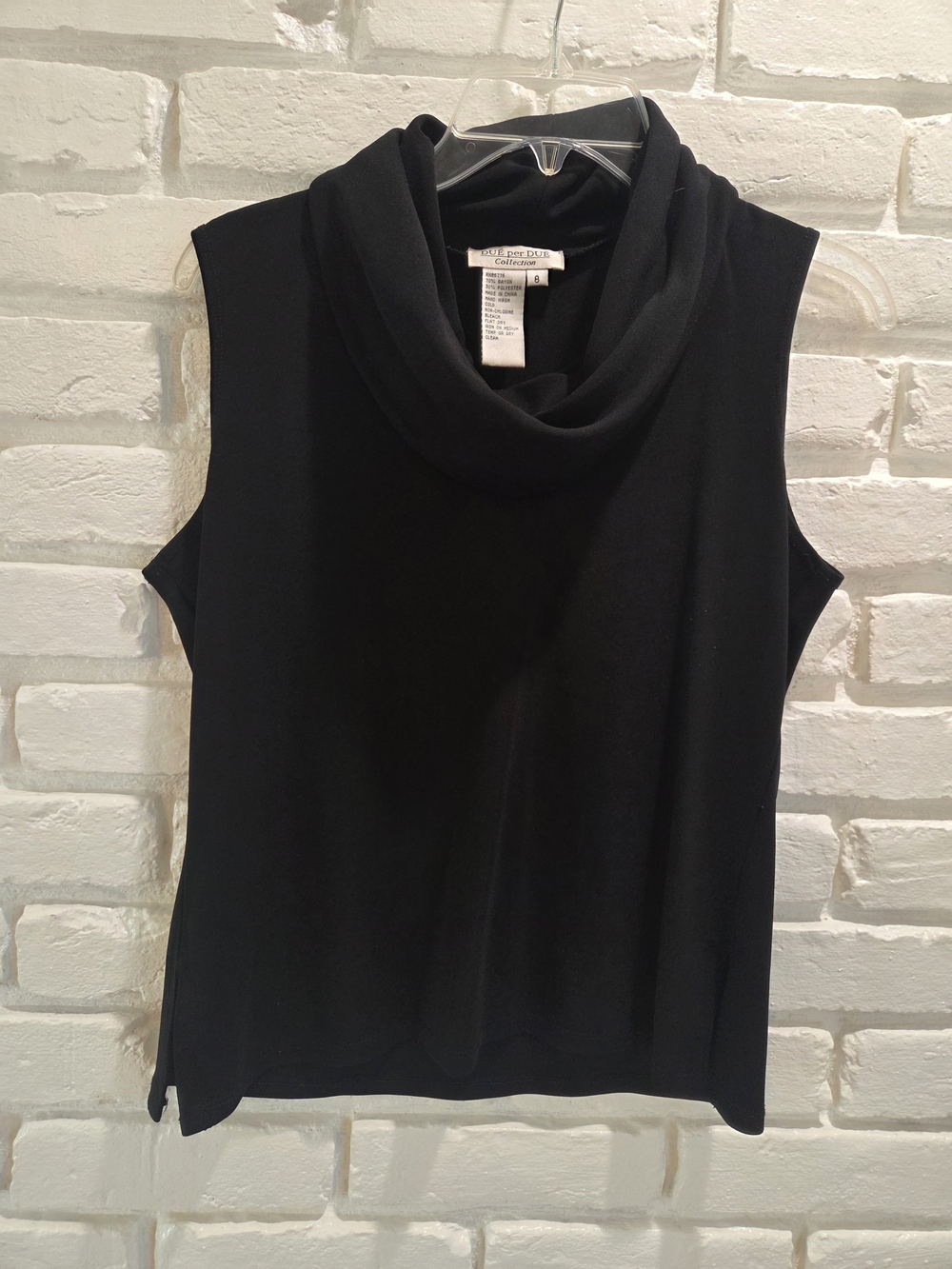 Sleeveless Cowl Neck Tank Top - Black
